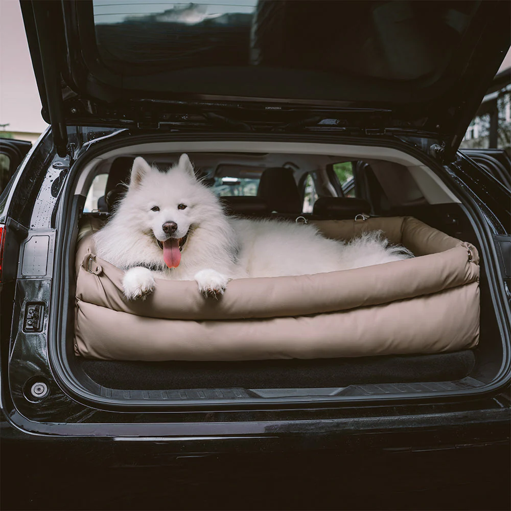 Large Deluxe Faux Leather Dog Car Seat Booster Bed - Urban Voyager - Image 11