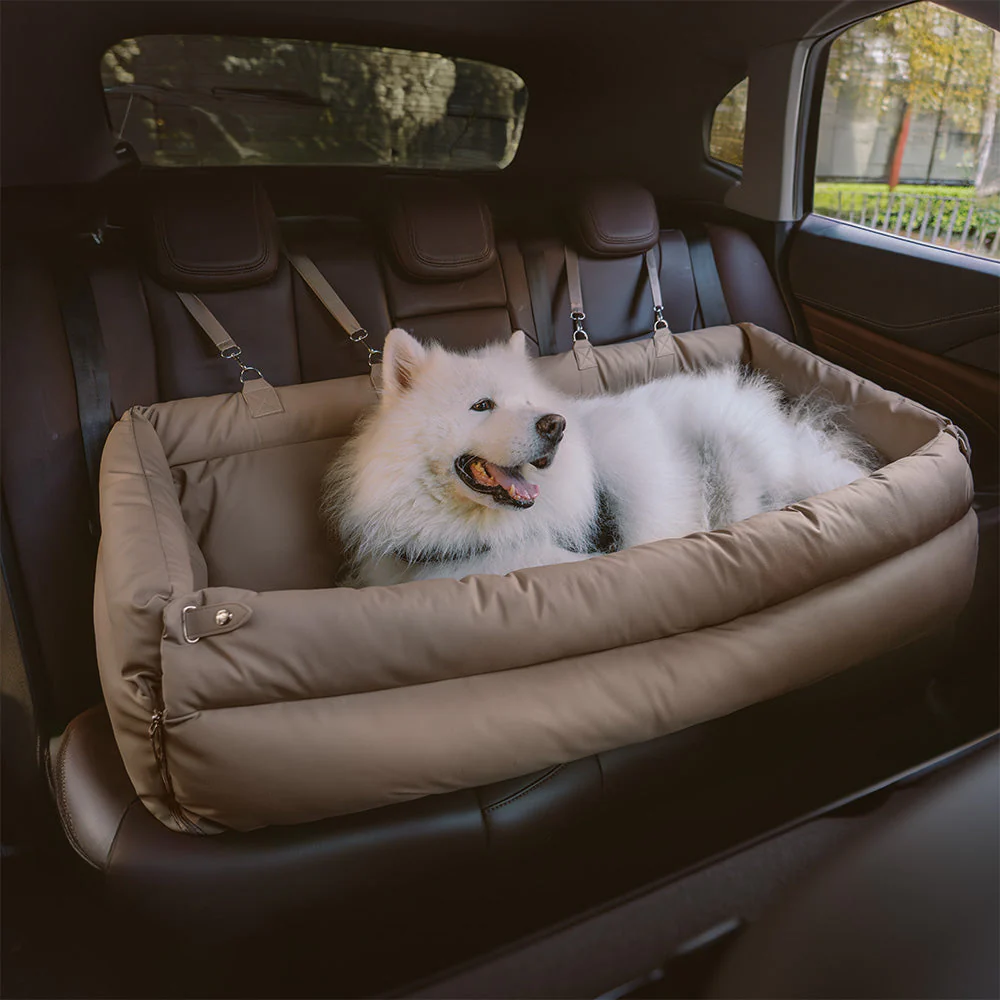 Large Deluxe Faux Leather Dog Car Seat Booster Bed - Urban Voyager - Image 13