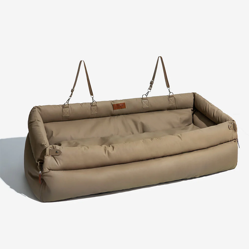 Large Deluxe Faux Leather Dog Car Seat Booster Bed - Urban Voyager - Image 18