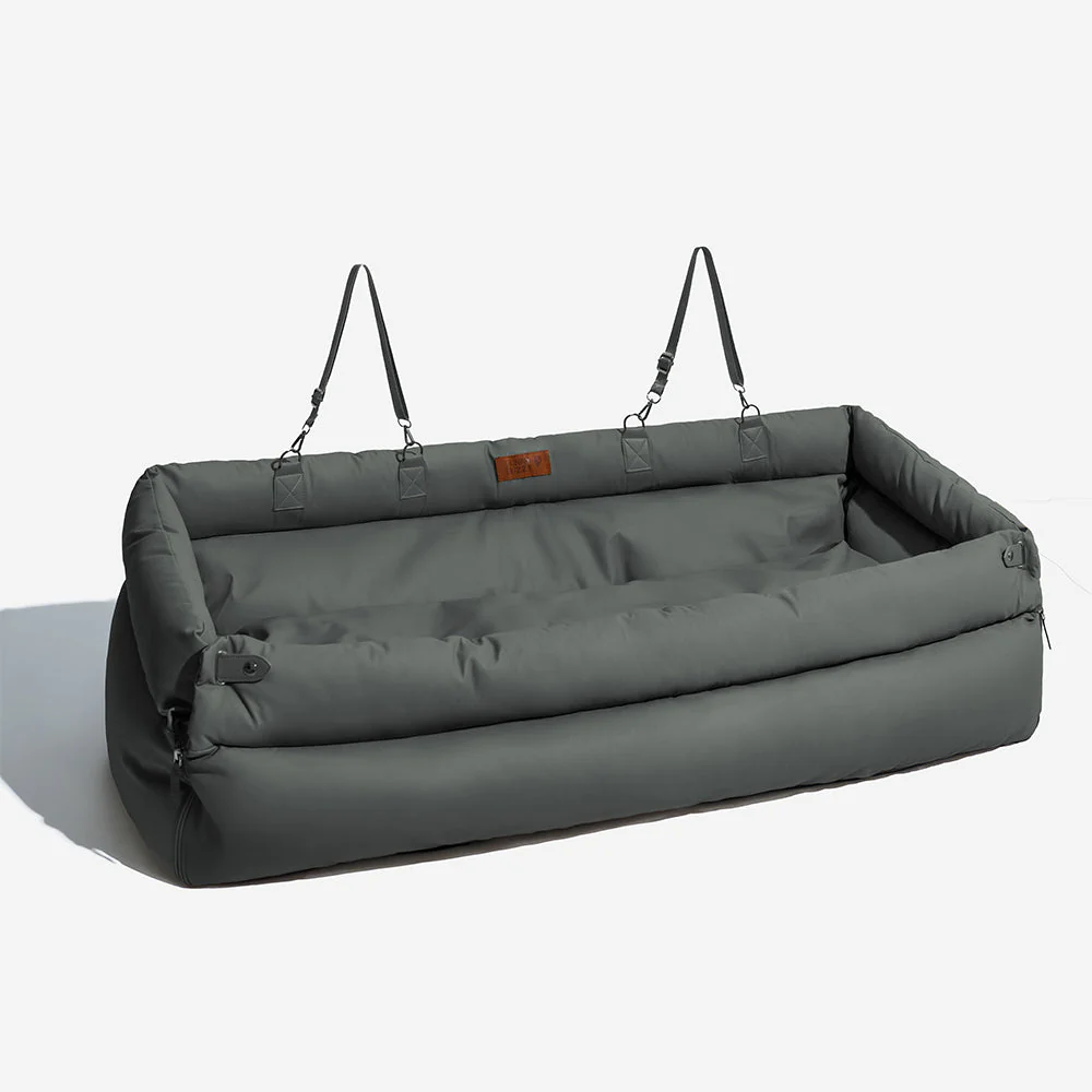 Large Deluxe Faux Leather Dog Car Seat Booster Bed - Urban Voyager - Image 19