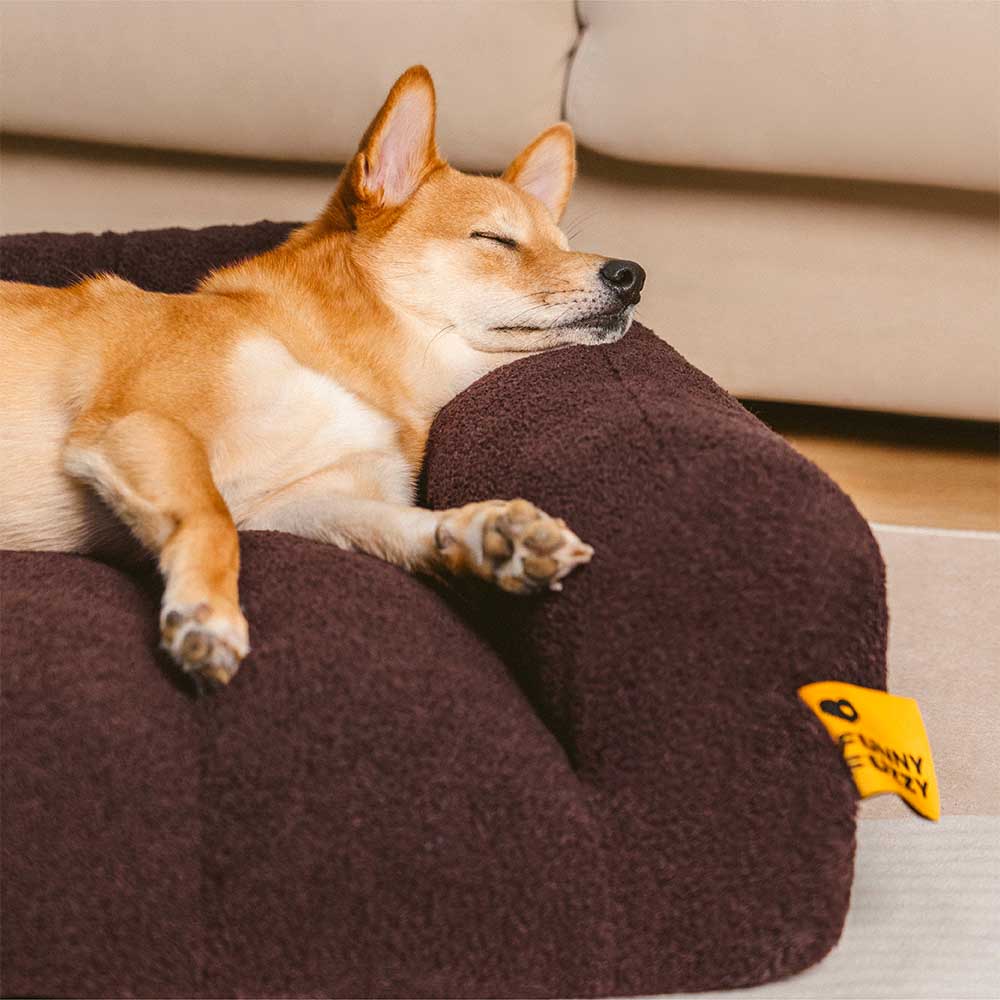 Large Soft Supportive Headrest Orthopedic Dog Sofa Bed - Cloudy Napper - Image 8