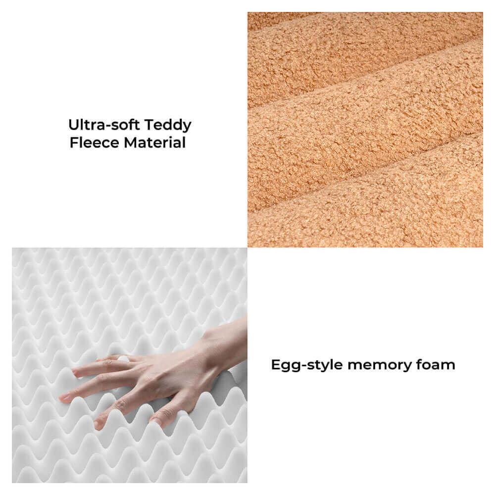 Large Washable Creamy Cozy Flat Dog Beds - Cheesecake - Image 12