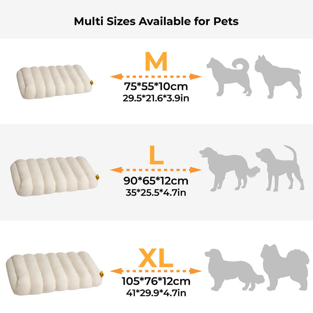 Large Washable Creamy Cozy Flat Dog Beds - Cheesecake - Image 16