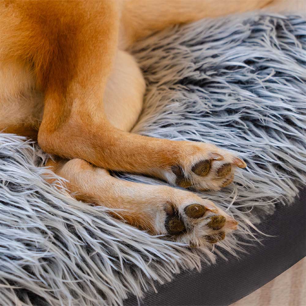 Large Washable Fluffy Cozy Bolster Dog Sofa Bed-Denim Cowboy - Image 9