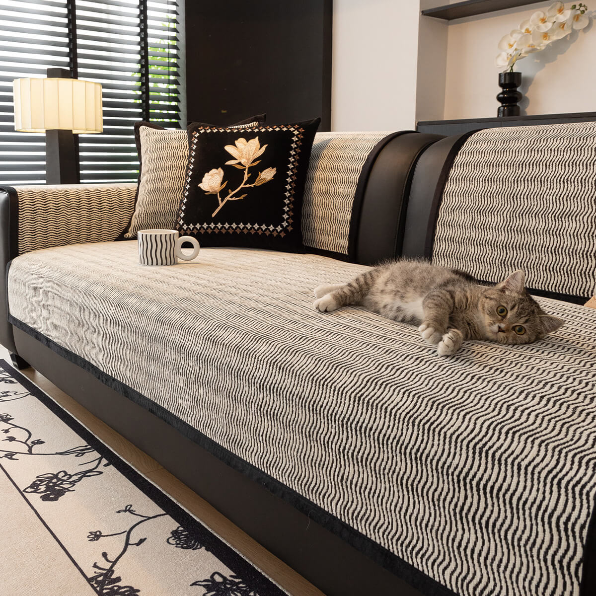 Light Luxury Chenille Breathable Fabric Scratch-Resistant Non-Slip Couch Cover - Image 3