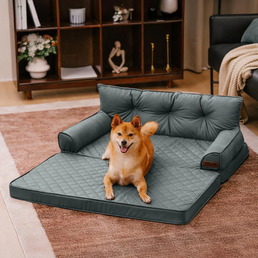 Luxe Faux Leather Foldable Orthopedic Large Dog Bed - CoreLounge - Image 10