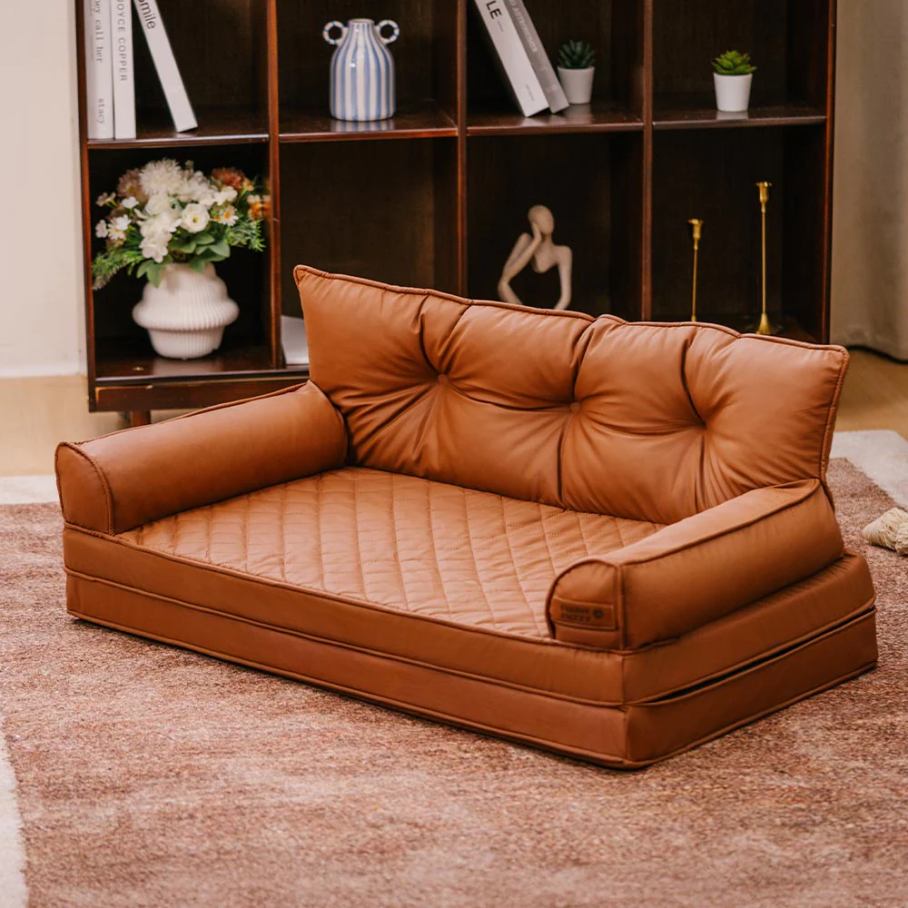 Luxe Faux Leather Foldable Orthopedic Large Dog Bed - CoreLounge - Image 12