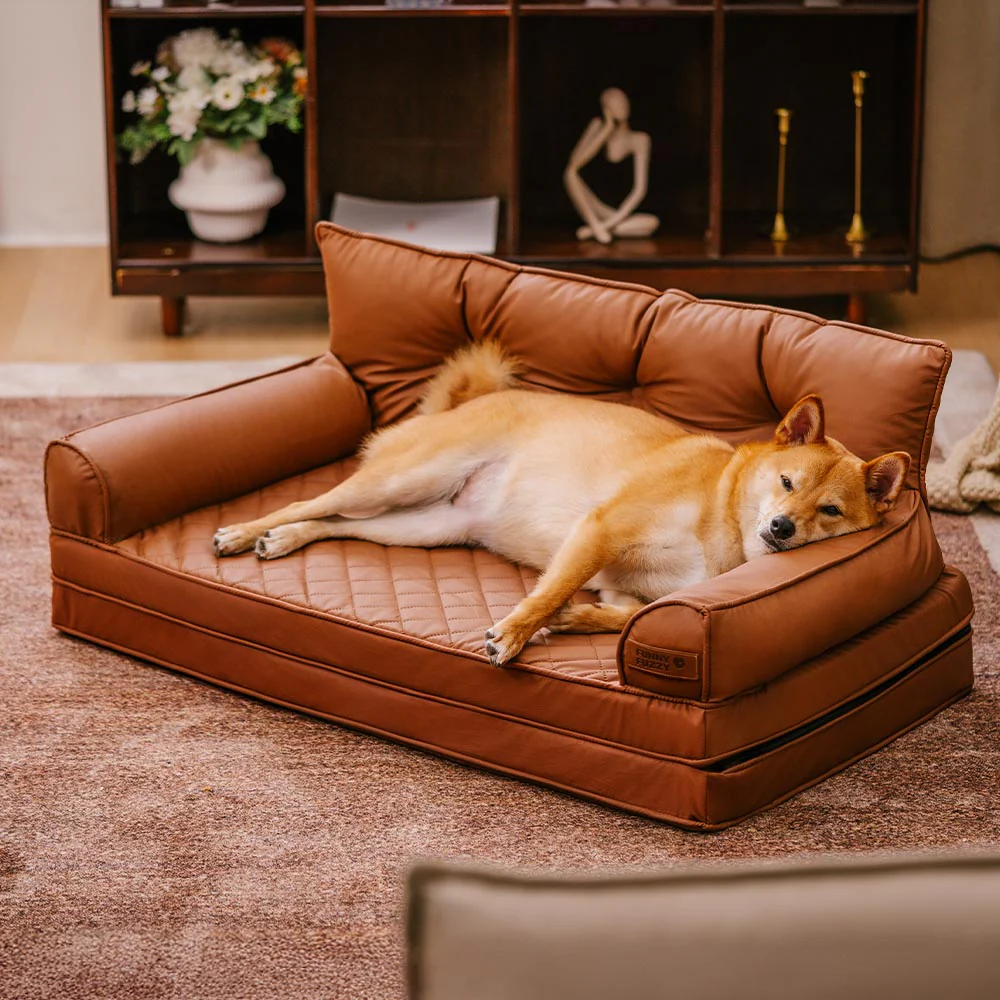 Luxe Faux Leather Foldable Orthopedic Large Dog Bed - CoreLounge - Image 22