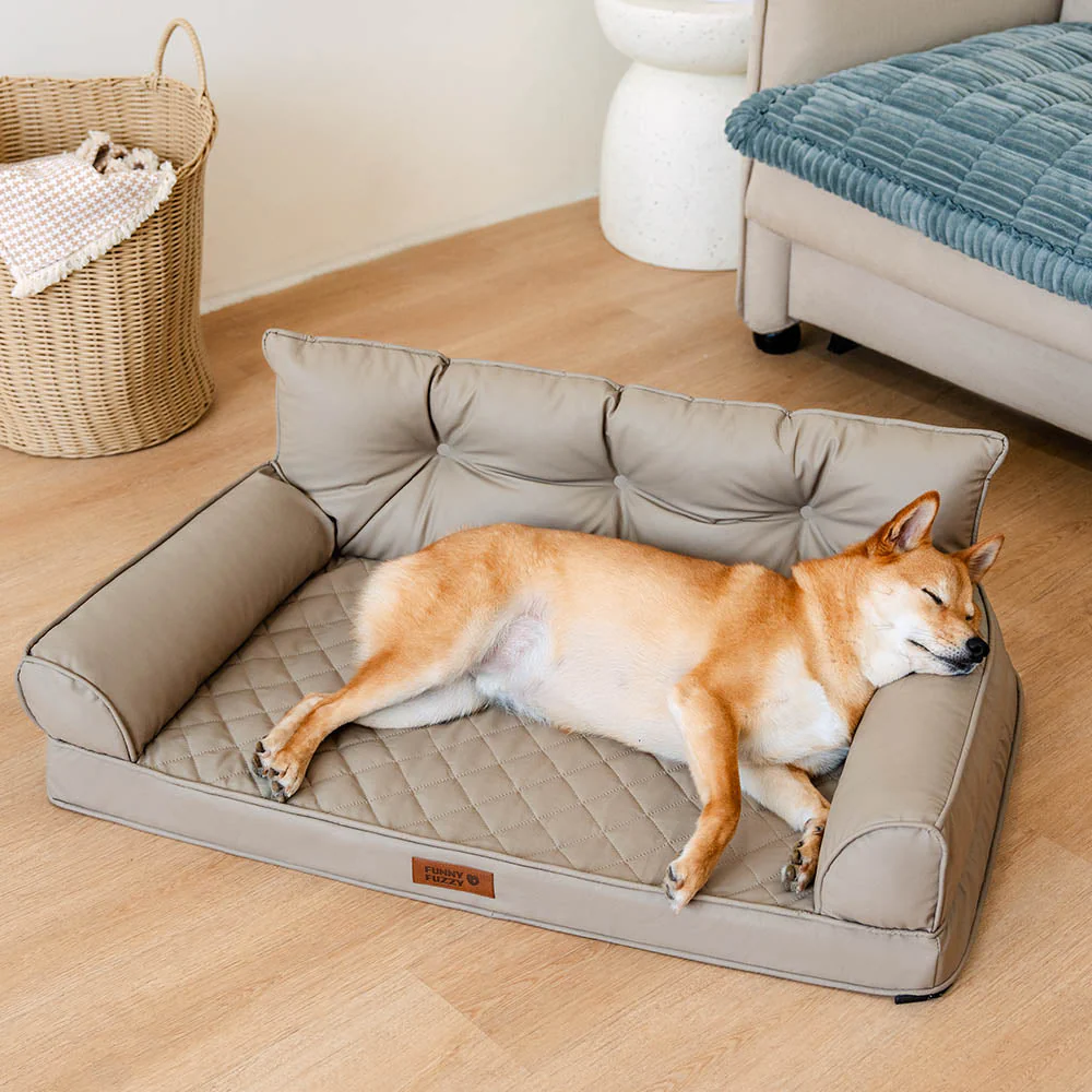 Luxe Faux Leather Foldable Orthopedic Large Dog Bed - CoreLounge - Image 3
