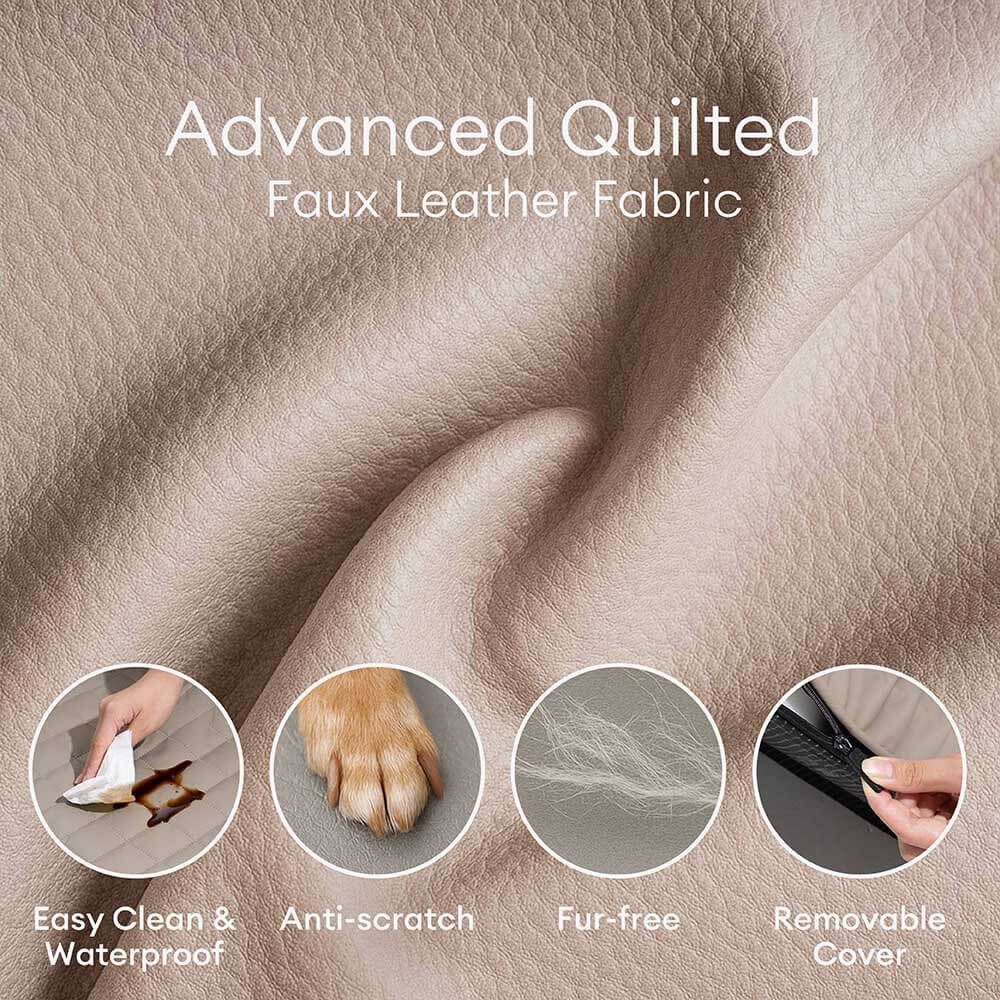 Luxe Faux Leather Foldable Orthopedic Large Dog Bed - CoreLounge - Image 5