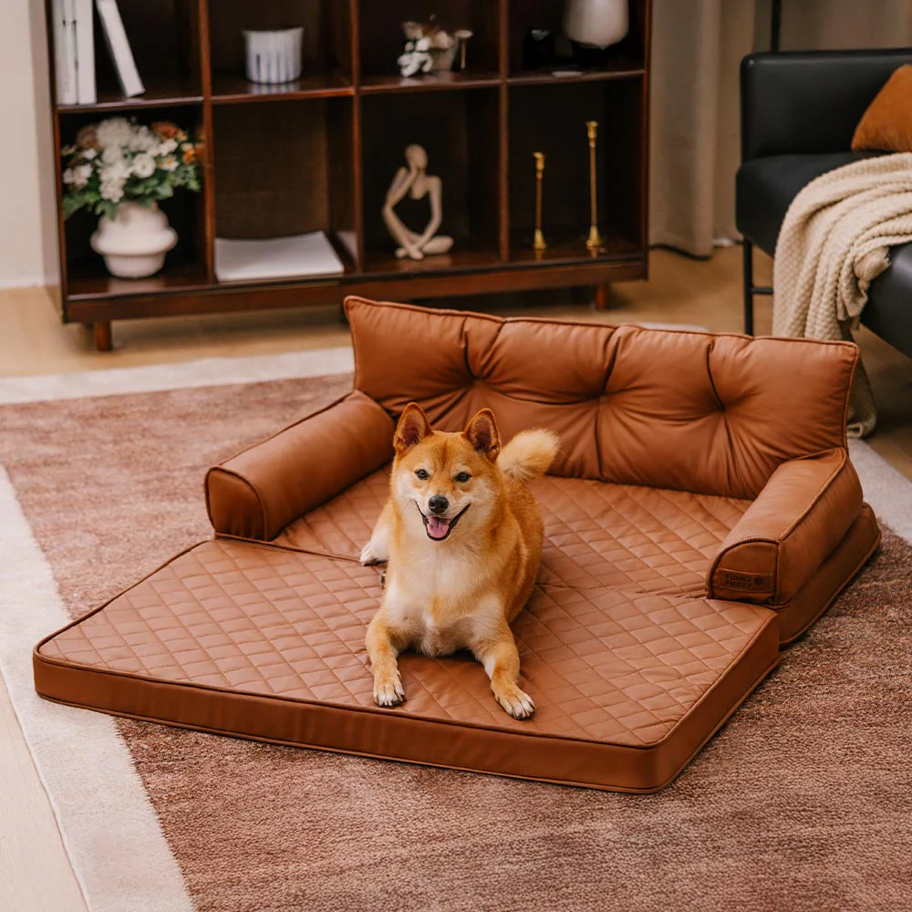 Luxe Faux Leather Foldable Orthopedic Large Dog Bed - CoreLounge - Image 8