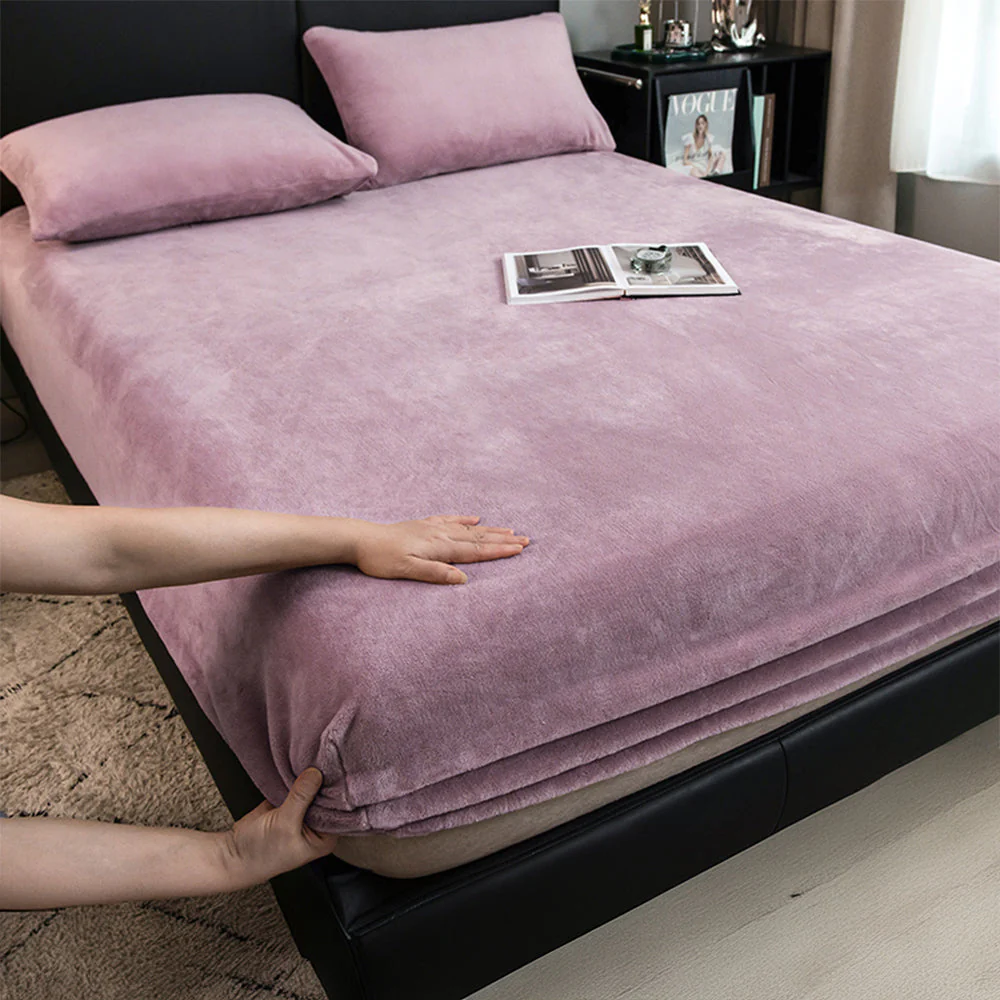 Milk Velvet Soft Fitted Sheet Mattress Cover - Image 11