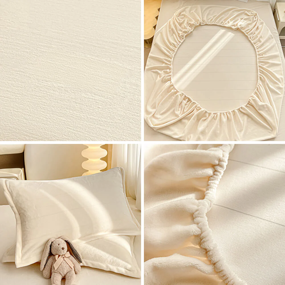 Milk Velvet Soft Fitted Sheet Mattress Cover - Image 3
