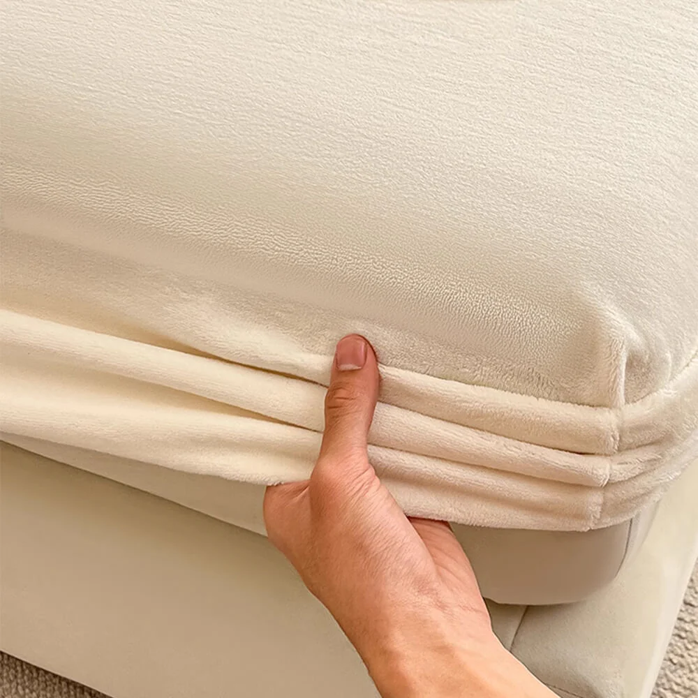 Milk Velvet Soft Fitted Sheet Mattress Cover - Image 5