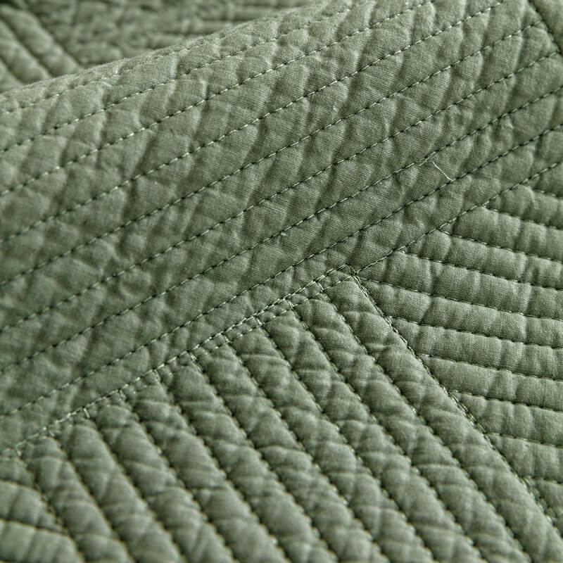 Minimalist All-Season Solid Cotton Geometric Quilted Anti-Slip Couch Cover - Image 3