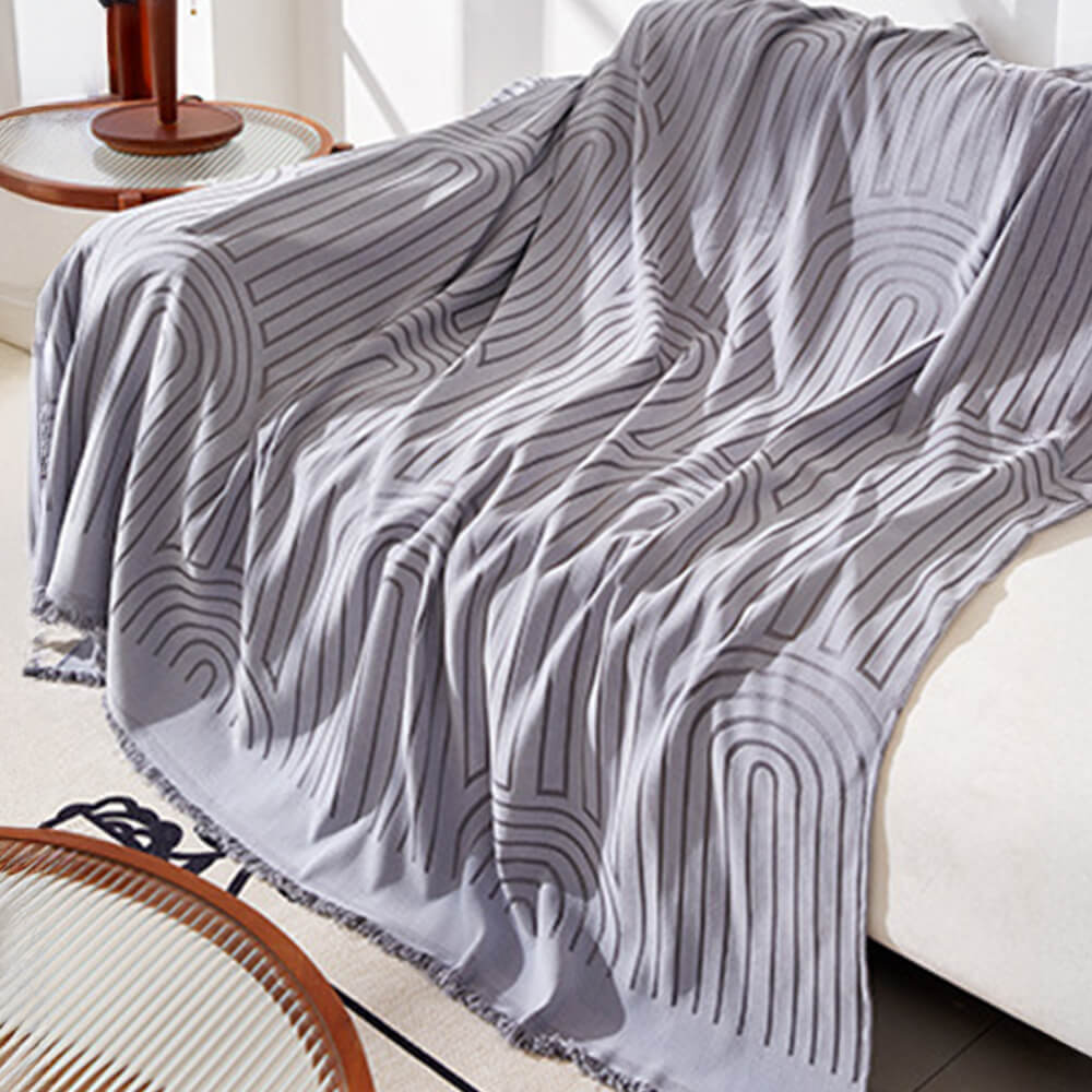 Minimalist Arch Motif Scratch-Resistant Chenille Throw Couch Cover - Image 4