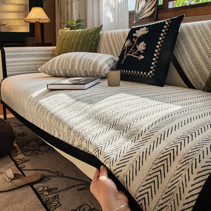 Modern Chenille Fabric Furniture Protection Anti-Scratch Non-Slip Couch Cover - Image 3