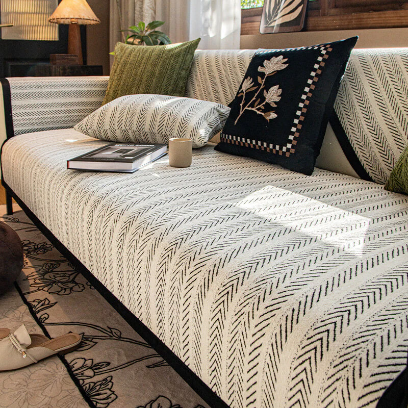 Modern Chenille Fabric Furniture Protection Anti-Scratch Non-Slip Couch Cover - Image 7