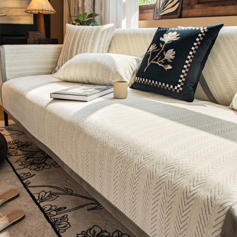 Modern Chenille Fabric Furniture Protection Anti-Scratch Non-Slip Couch Cover - Image 9