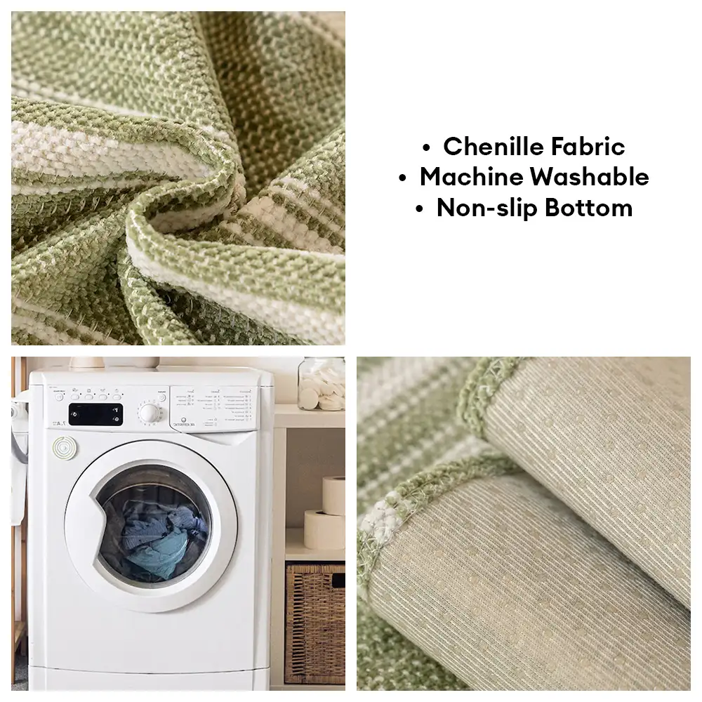 Natural Stripe Chenille Thickend Sofa Protection Washable Non-Slip Couch Cover - Image 6