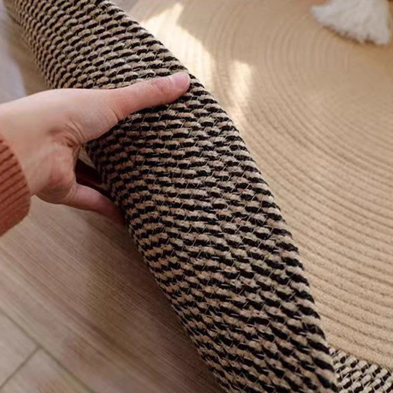Nordic Handwoven Durable Cat Scratch Mat Rug with Fringe - Image 5