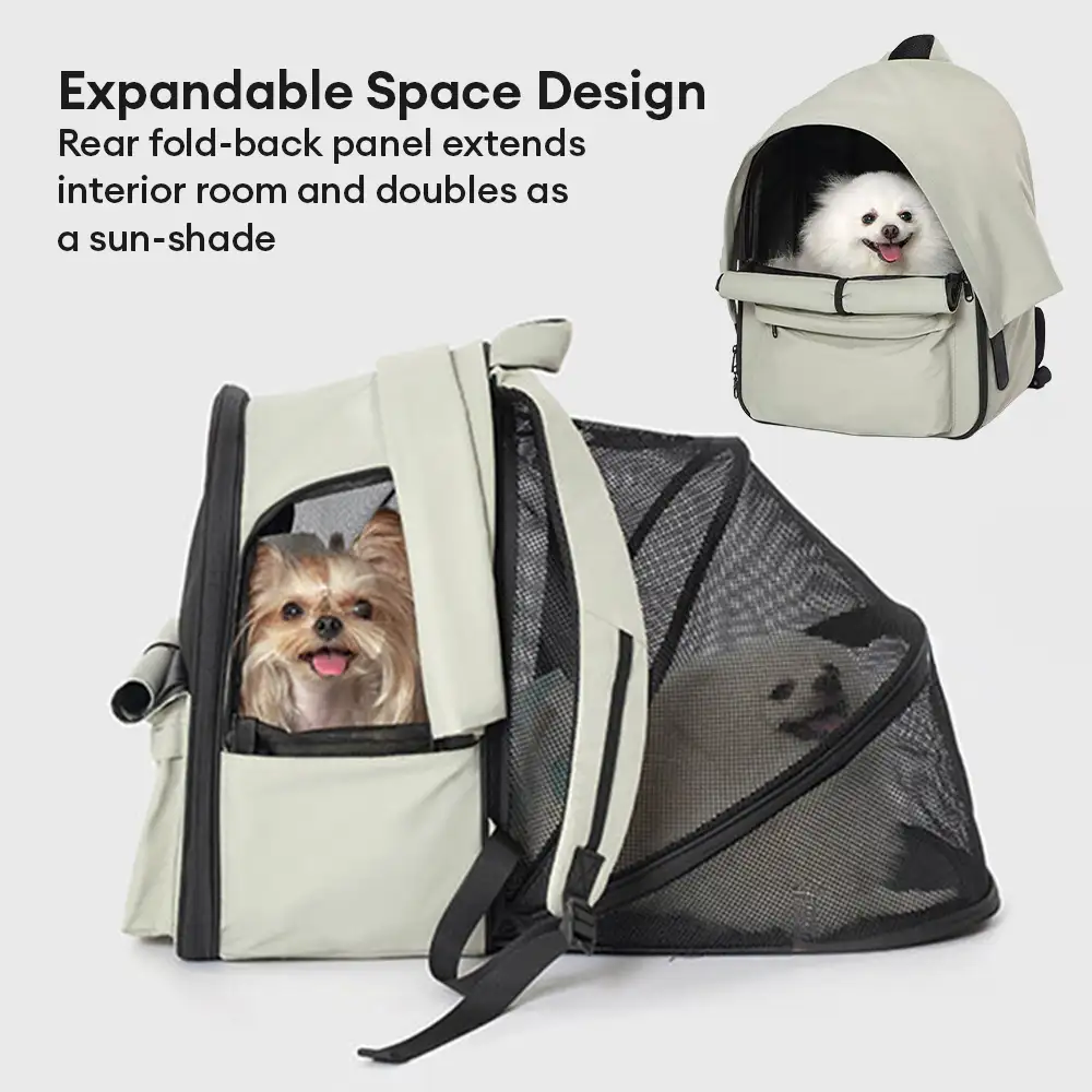 Outdoor Travel Expandable Breathable Cat Carrier Backpack with Sunshade - Image 3