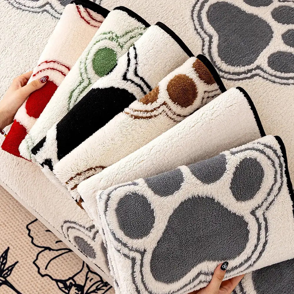 Paw Print Soft Polar Fleece Sofa Protector Non-slip Couch Cover - Image 7
