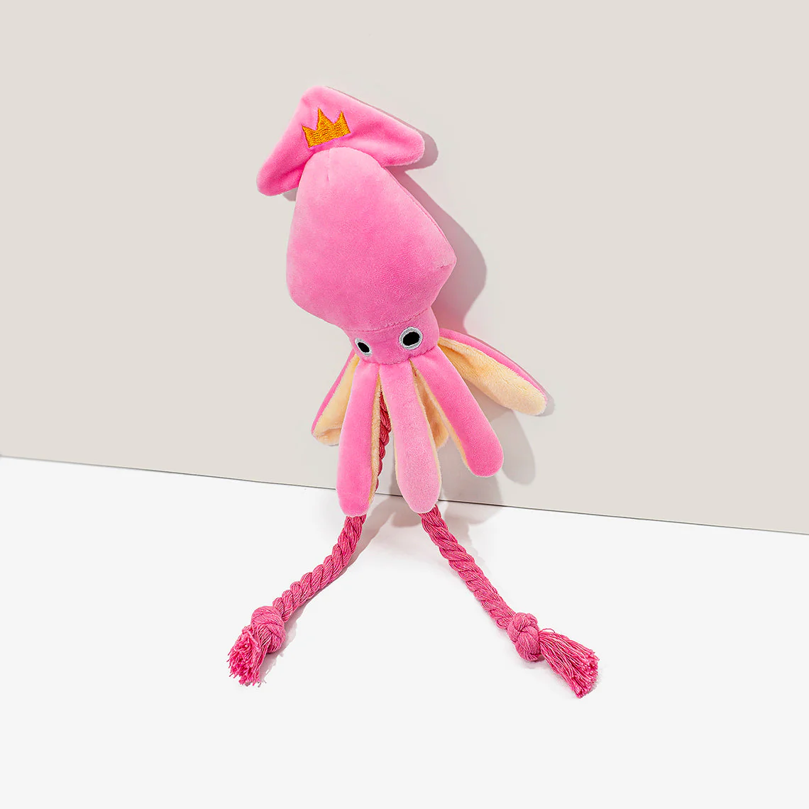 Pink Squid Squeaky Plush Dog Toy - Image 2