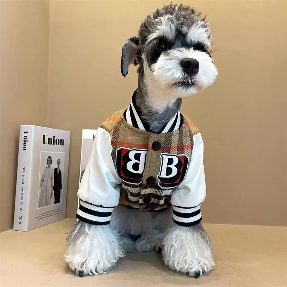 Plaid Baseball Dog Jacket – Sporty and Stylish Outerwear for Dogs - Image 5