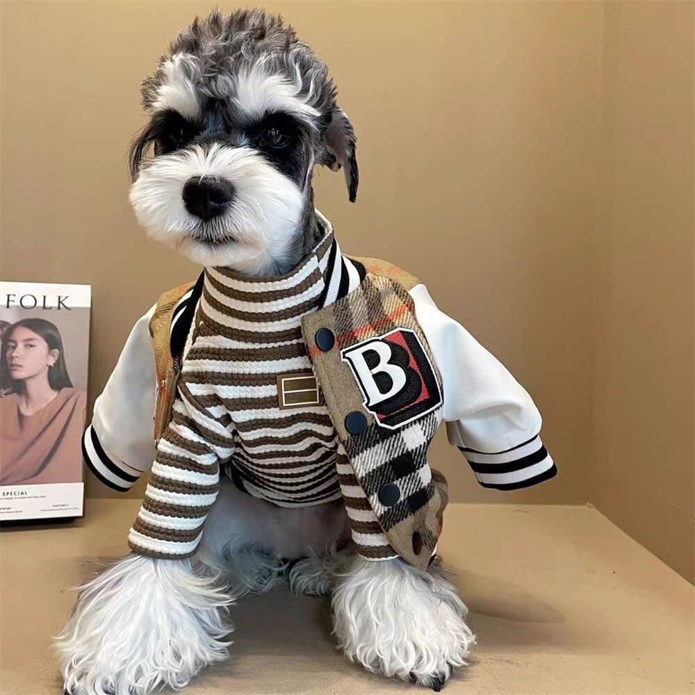 Plaid Baseball Dog Jacket – Sporty and Stylish Outerwear for Dogs - Image 7