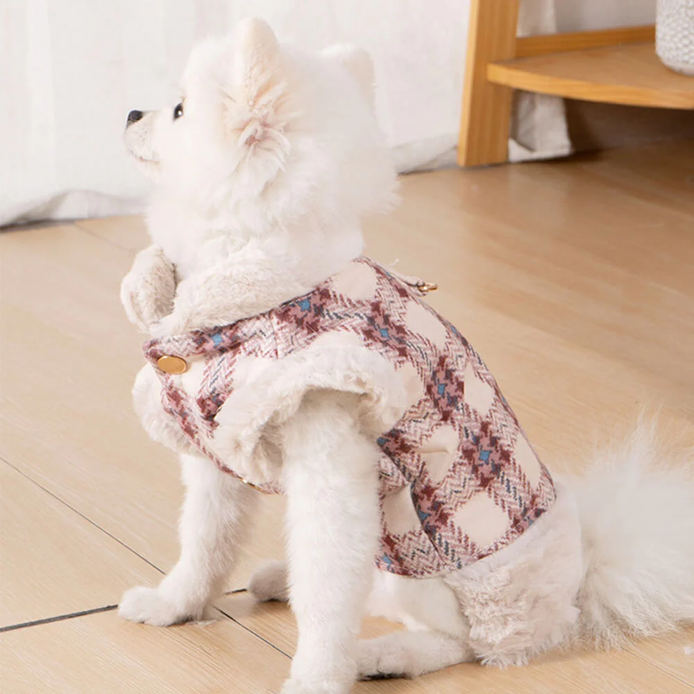Plaid Fleece Pullover Dog Jacket - A Warm and Stylish Winter Jacket - Image 6