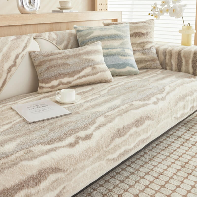 Plush Cream Comfort Furniture Protective Mat Couch Cover - Image 7