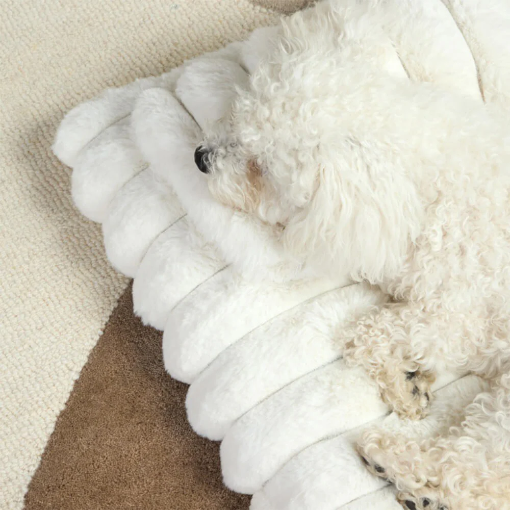 Plush Fluffy Thick Comfort Calming Dog Bed with Pillow - Image 7