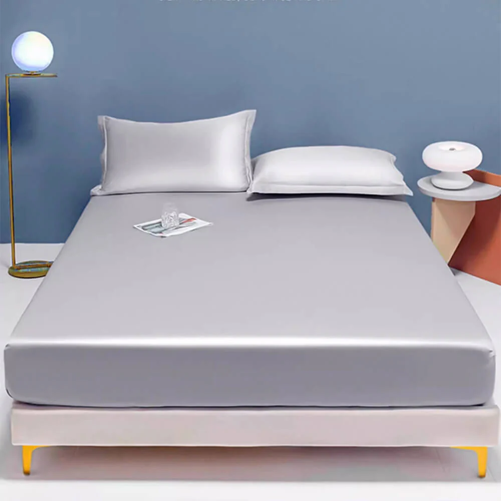 Premium Solid Color Silky Cooling 100s Lyocell Fitted Sheet Mattress Cover - Image 2