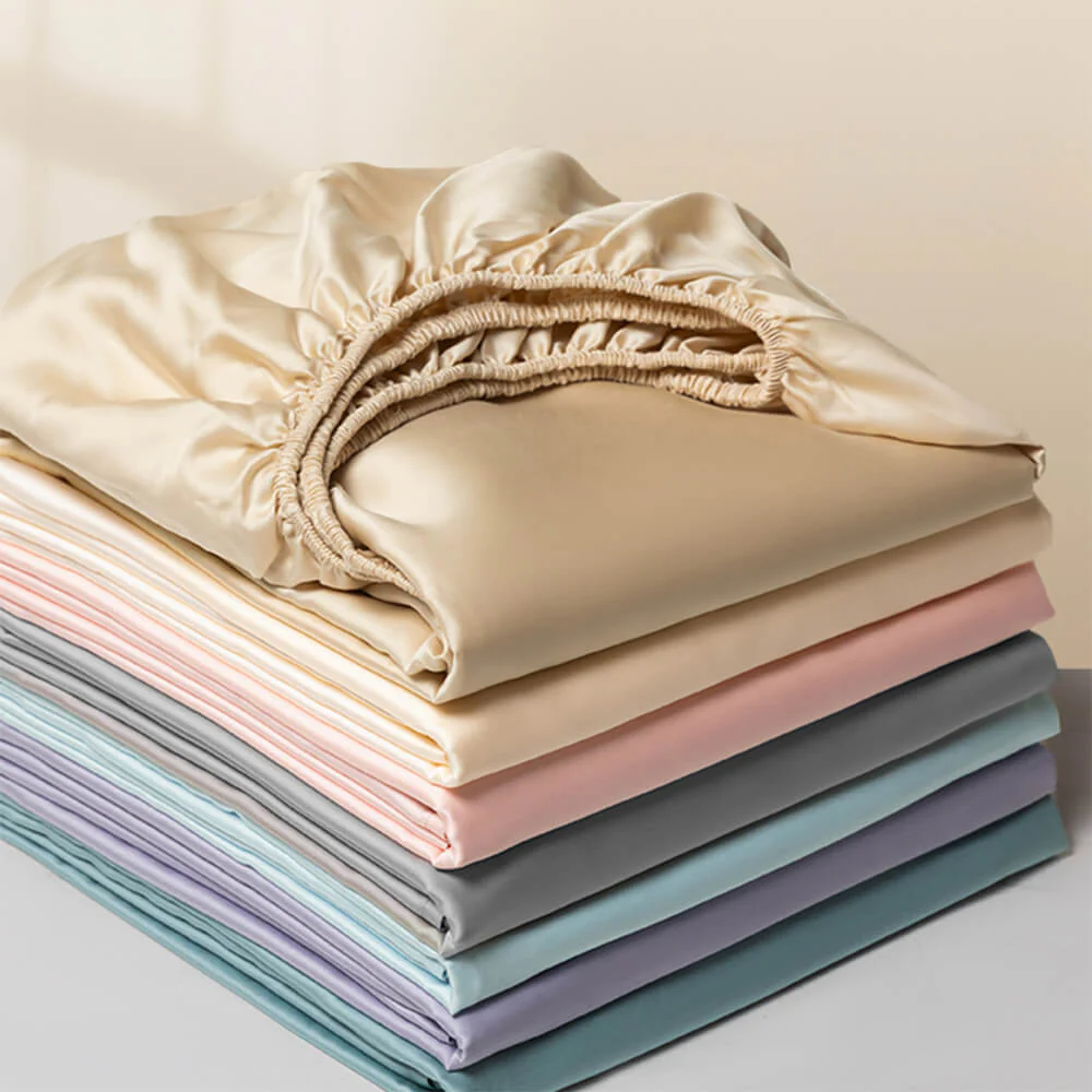 Premium Solid Color Silky Cooling 100s Lyocell Fitted Sheet Mattress Cover - Image 7