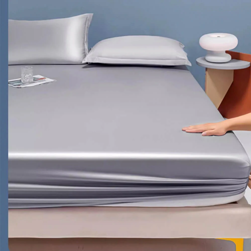 Premium Solid Color Silky Cooling 100s Lyocell Fitted Sheet Mattress Cover - Image 8