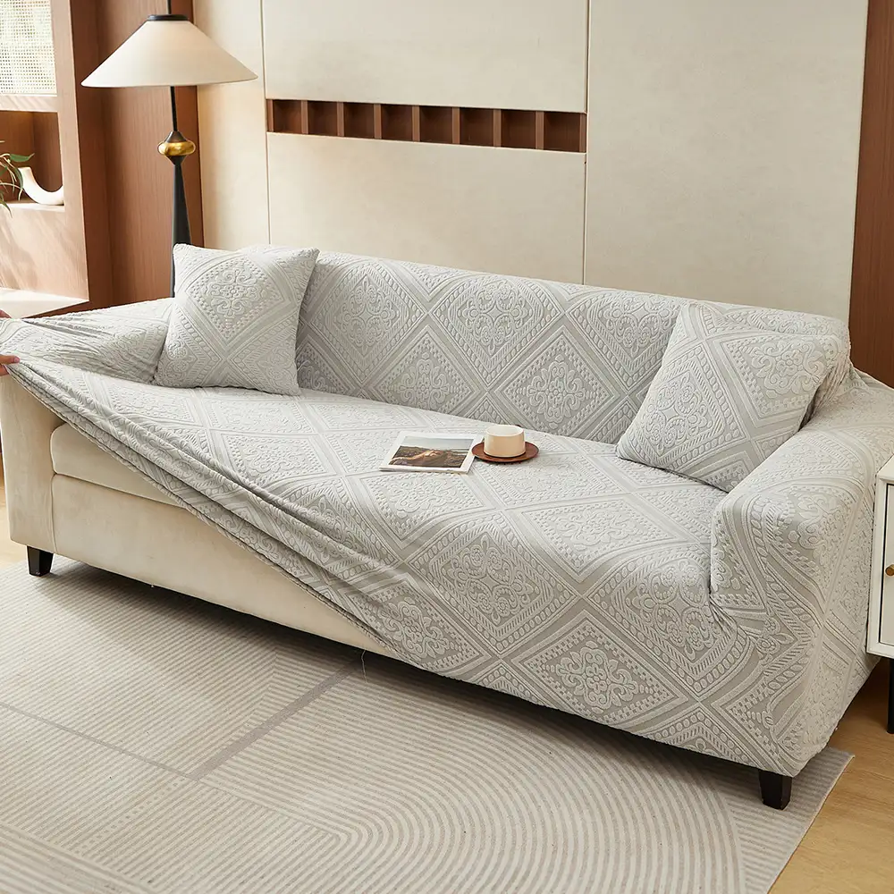 Retro Jacquard Pattern Full-Coverage Sofa Protector Magic Couch Cover