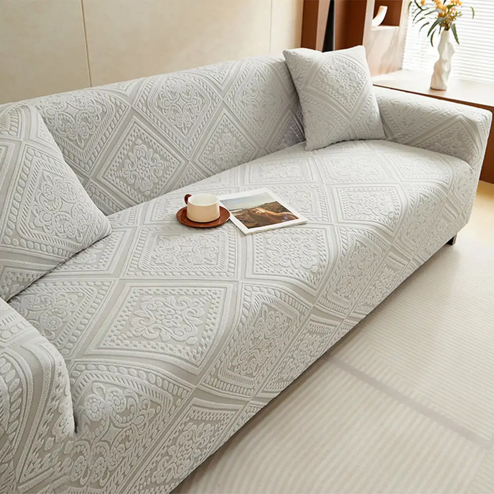 Retro Jacquard Pattern Full-Coverage Sofa Protector Magic Couch Cover - Image 2