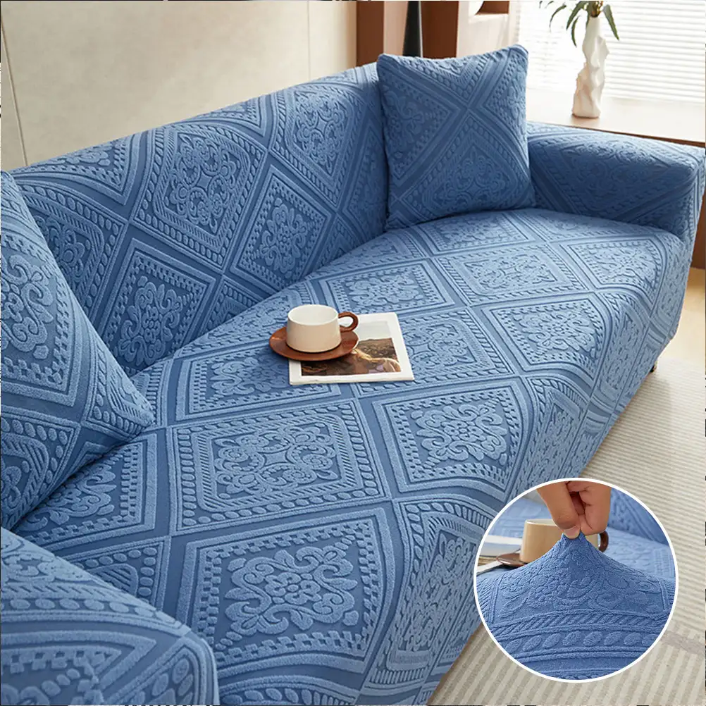 Retro Jacquard Pattern Full-Coverage Sofa Protector Magic Couch Cover - Image 3