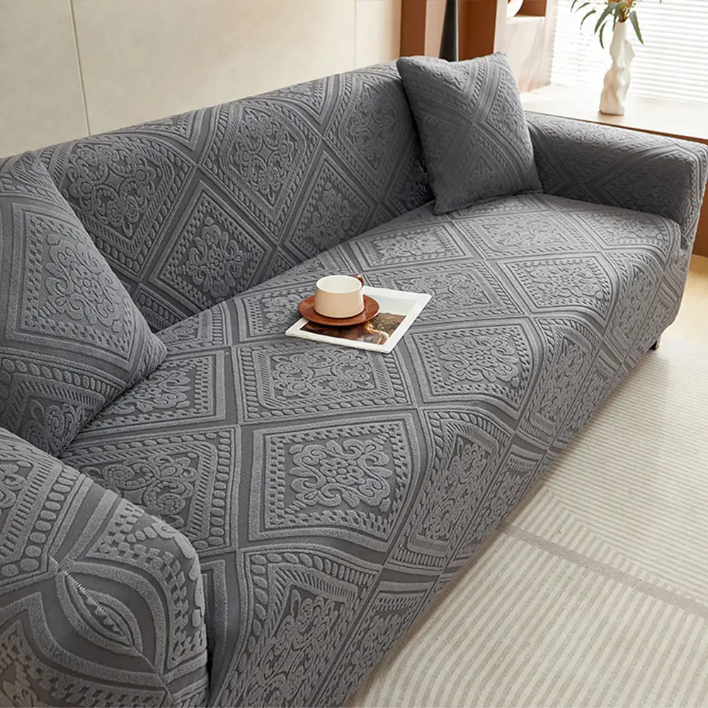 Retro Jacquard Pattern Full-Coverage Sofa Protector Magic Couch Cover - Image 4