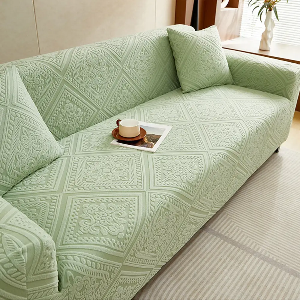 Retro Jacquard Pattern Full-Coverage Sofa Protector Magic Couch Cover - Image 5