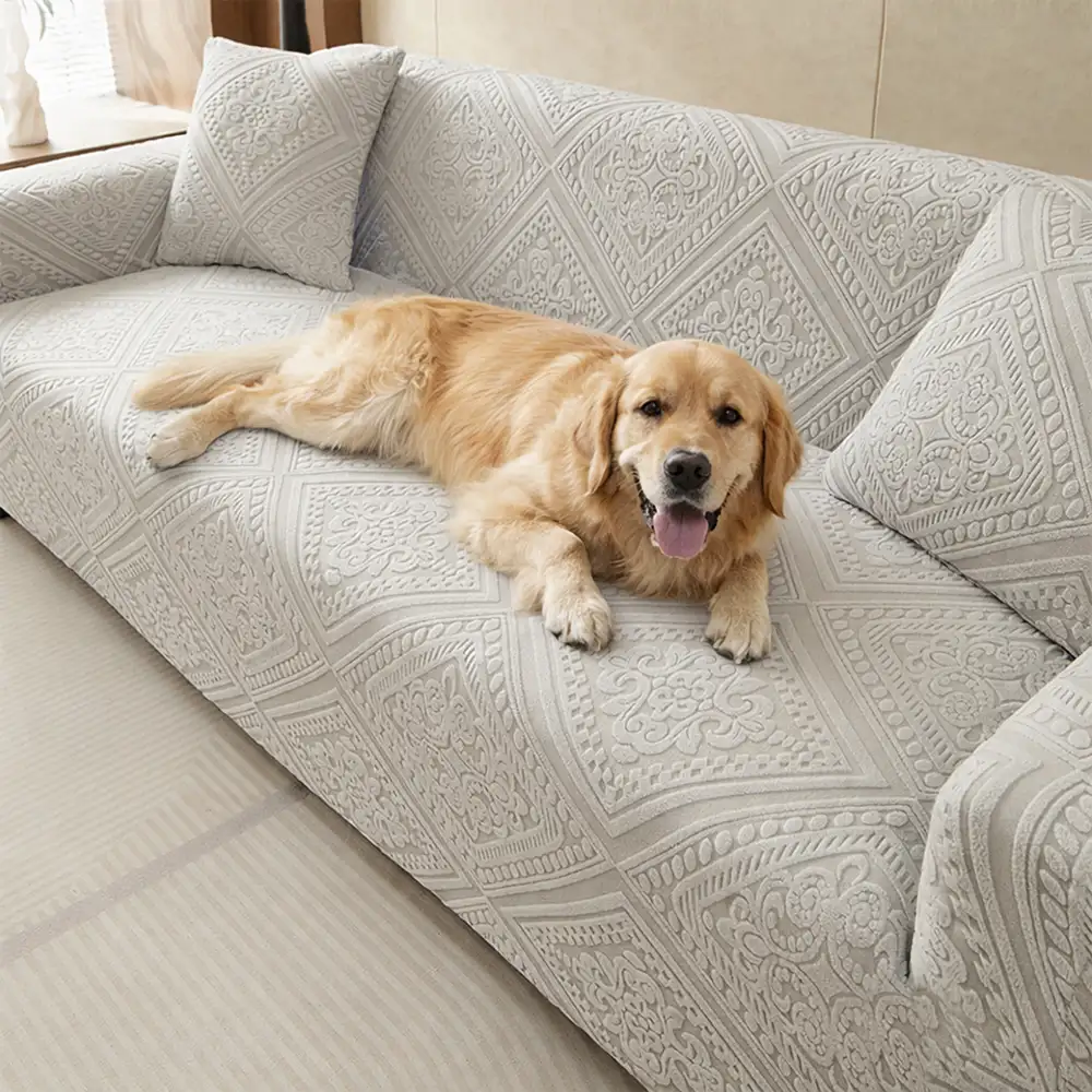Retro Jacquard Pattern Full-Coverage Sofa Protector Magic Couch Cover - Image 6