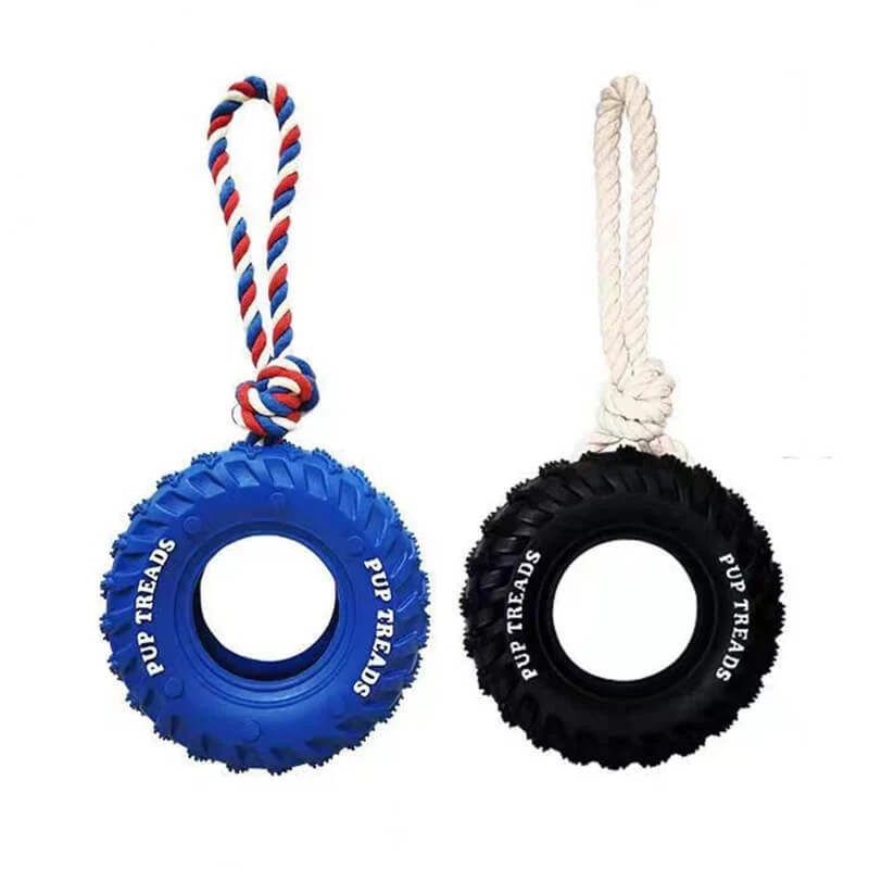 Rubber Tire Dog Interactive Toy Teething and Chewing Toy - Image 6