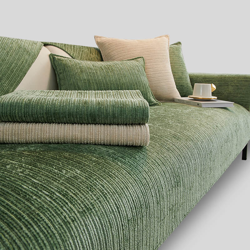 Simple Solid Color Chenille Scratch-resistant Protective Couch Cover - Image 8