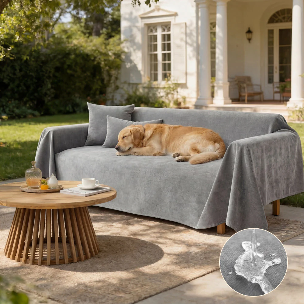 Soft and Waterproof Scratch-Resistant Non-Linting Throw Armchair Sofa Cover - Image 16