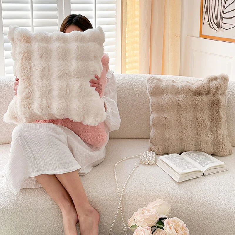 Soft Cushion Reversible Plush Sofa Pillow - Image 4