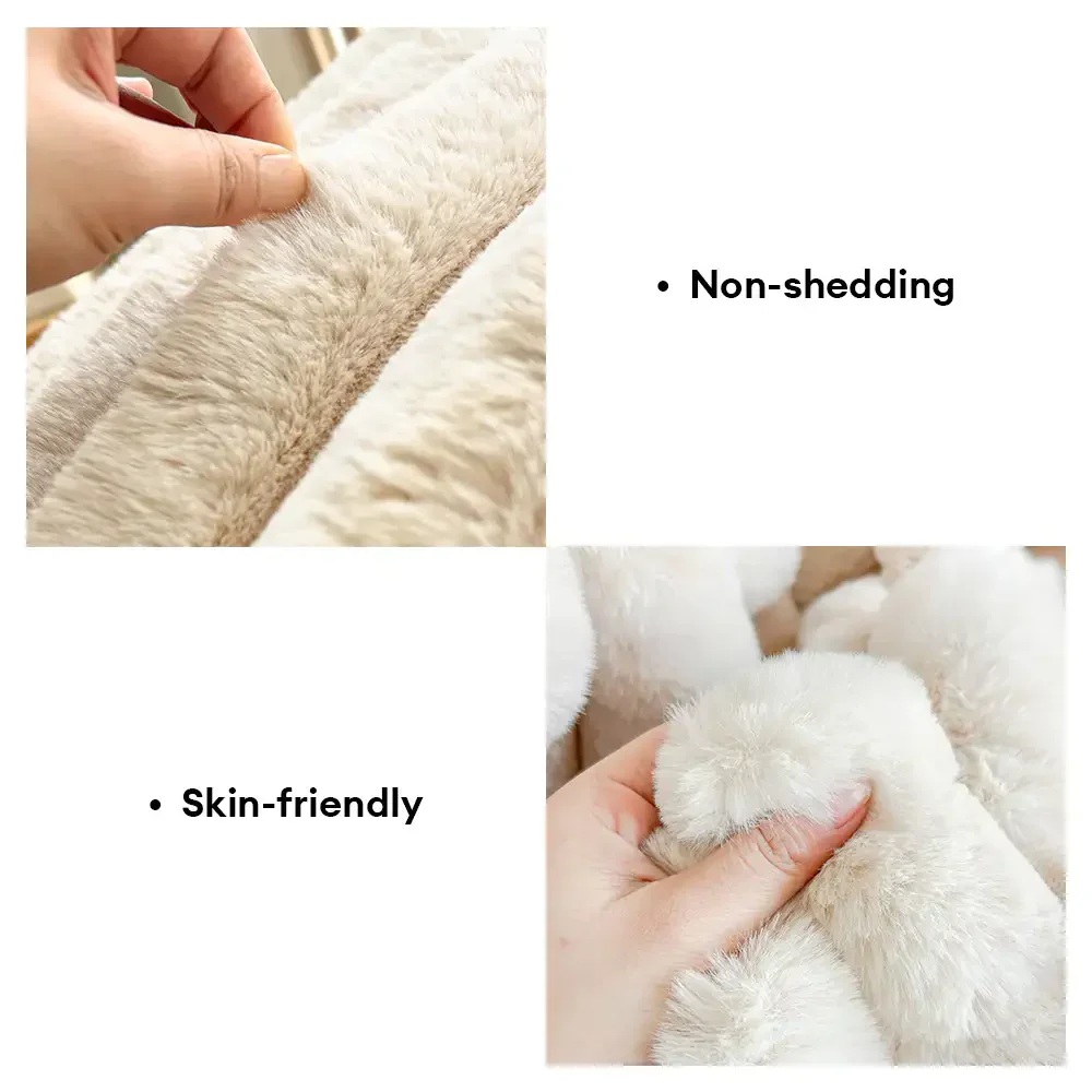 Softness Faux Rabbit Fur Warming Pillow Dog Bed - Cozy Cloud - Image 5