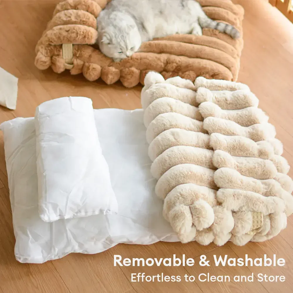 Softness Faux Rabbit Fur Warming Pillow Dog Bed - Cozy Cloud - Image 7