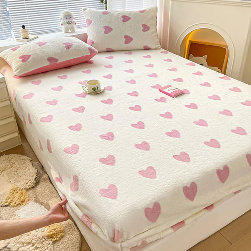 Static-Free Creamy Stretchable Fitted Sheet Mattress Cover - Image 2