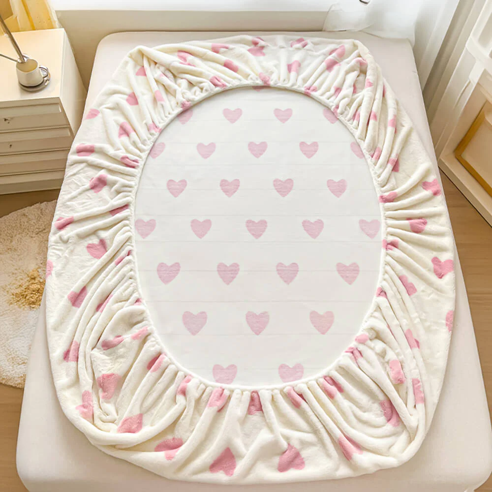 Static-Free Creamy Stretchable Fitted Sheet Mattress Cover - Image 3